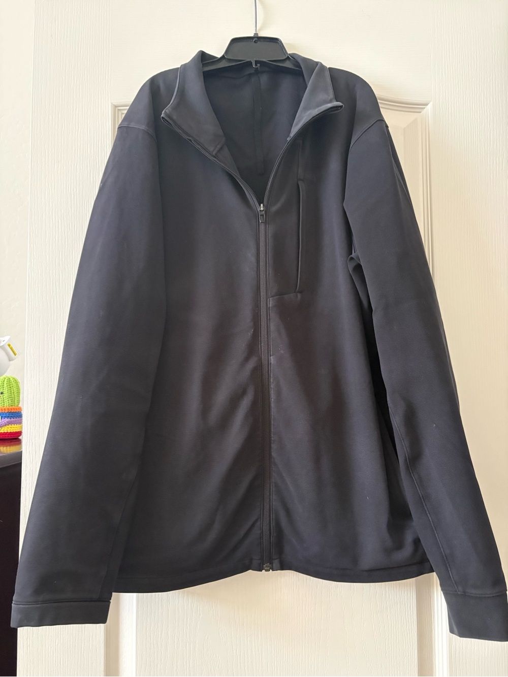Men's Black Performance Full-Zip Jacket - Sleek Lightweight Layer